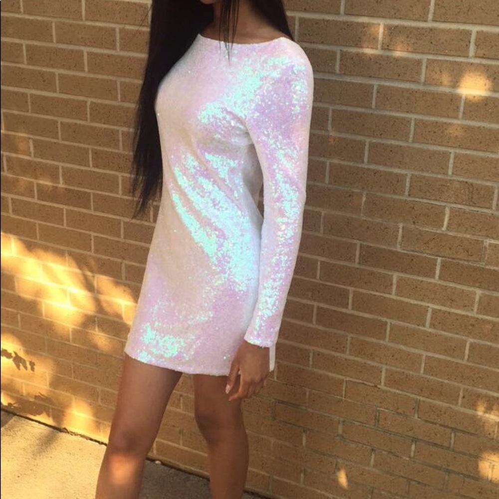 sparkly white dress
